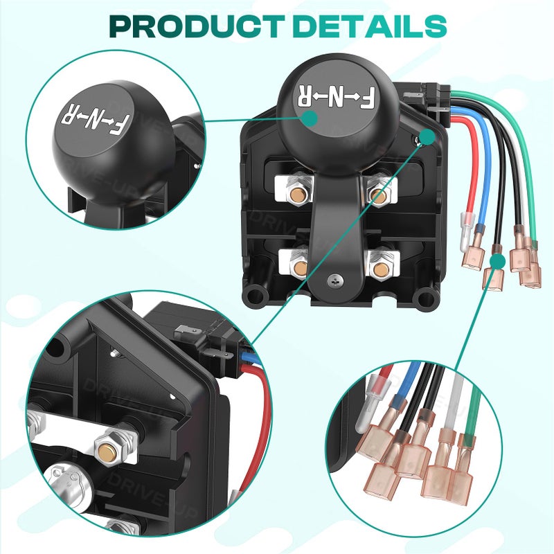 Drive-up 48V Club Car DS Forward Reverse Switch, Club Car Forward Reverse Switch Assembly with Handle and Micro Switch for Club Car DS 1996-Up Golf Carts, OEM 101753005 1012987 - Image 3